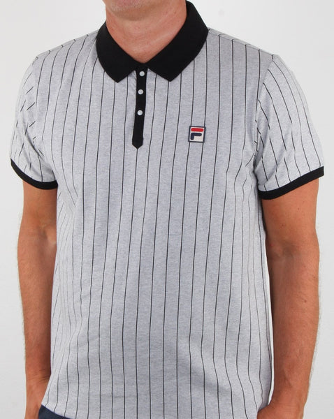 Fila Vintage Bb1 Polo Shirt Light Grey Marl