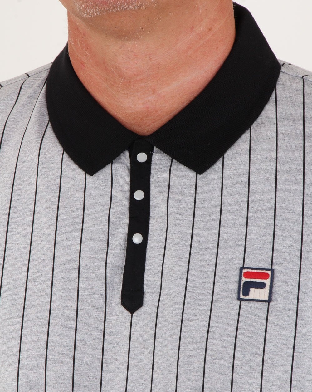 Fila Vintage Bb1 Polo Shirt Light Grey Marl