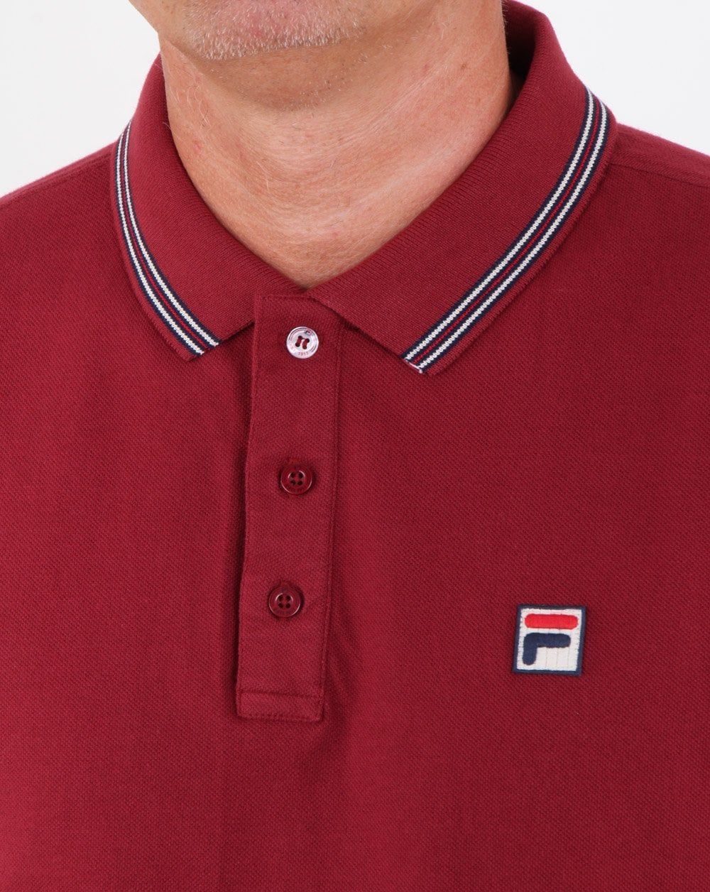 Fila Vintage Tipped Polo Shirt Tibetan Red
