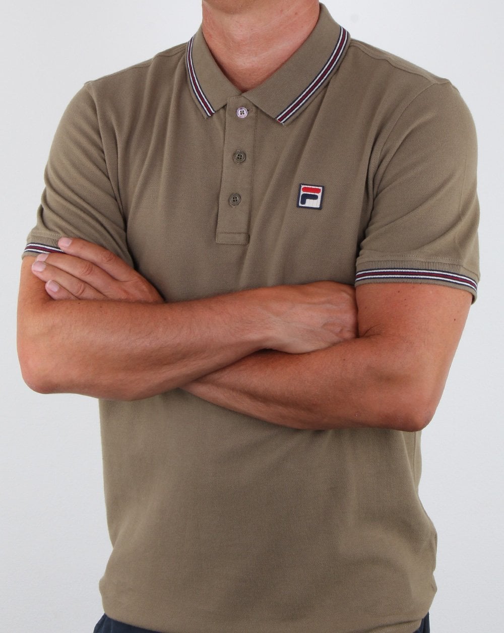 Fila Vintage Tipped Polo Shirt Drygrass