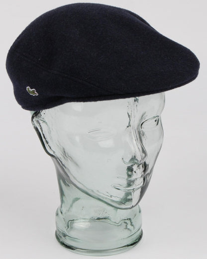 Lacoste Wool Broadcloth Flat Cap Navy