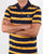 Lacoste Striped Polo Shirt Navy/Yellow