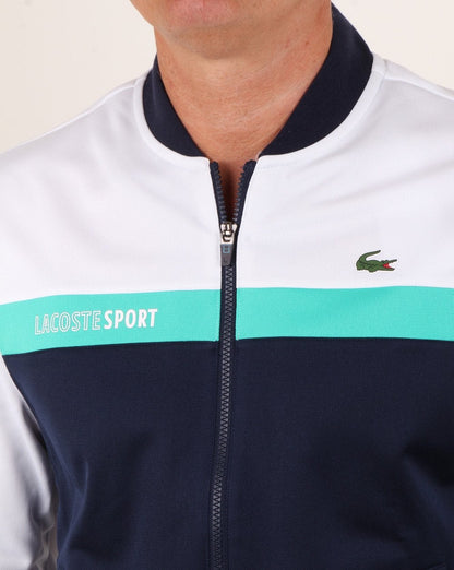 Lacoste Stripe Track Top White/navy/aqua