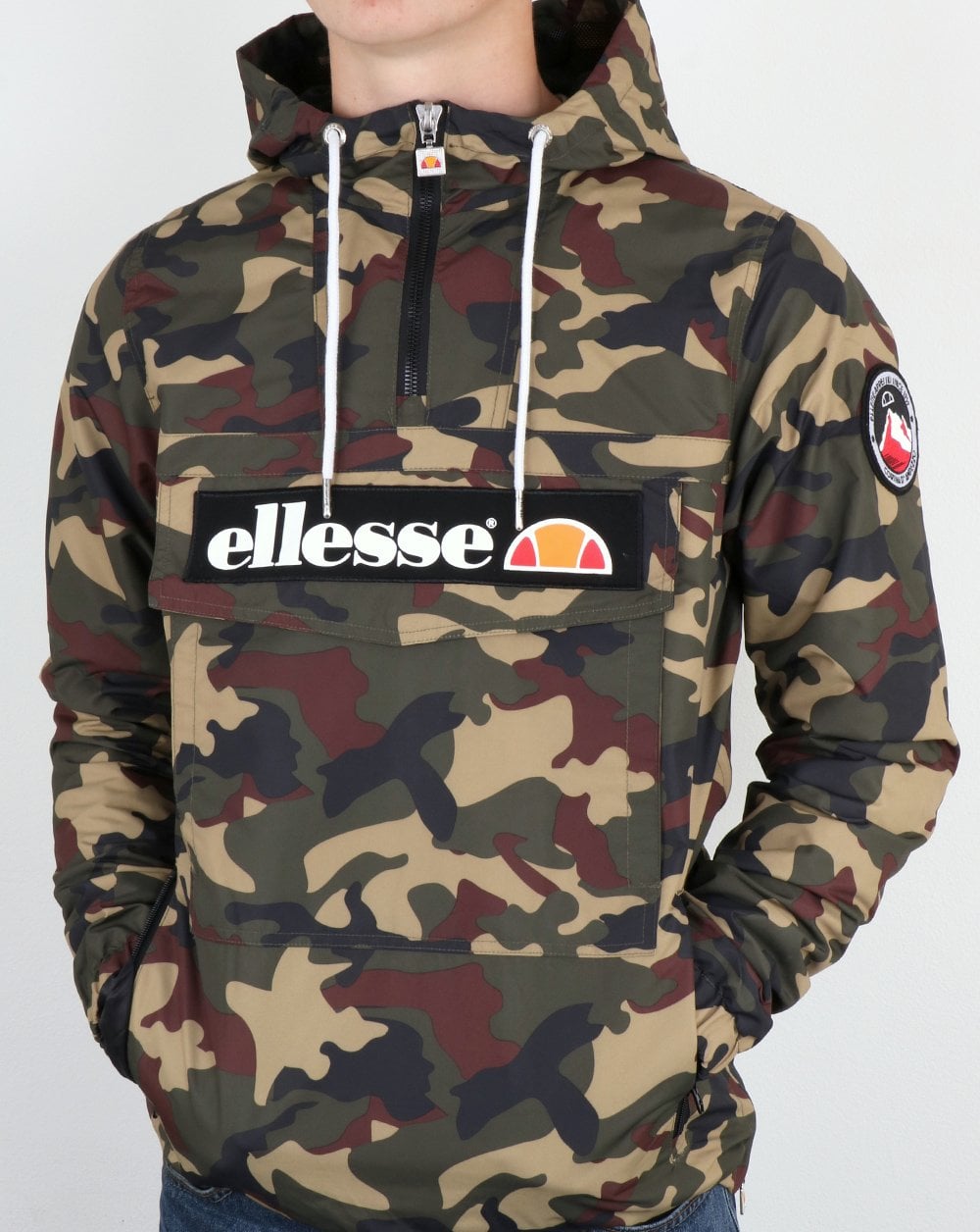 Ellesse Quarter Zip Overhead Jacket Camo