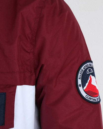 Ellesse Qtr Zip Dual Colour Jacket Burgundy-white