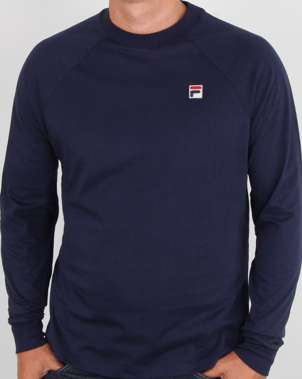 Fila Vintage Long Sleeve T Shirt Navy Blue