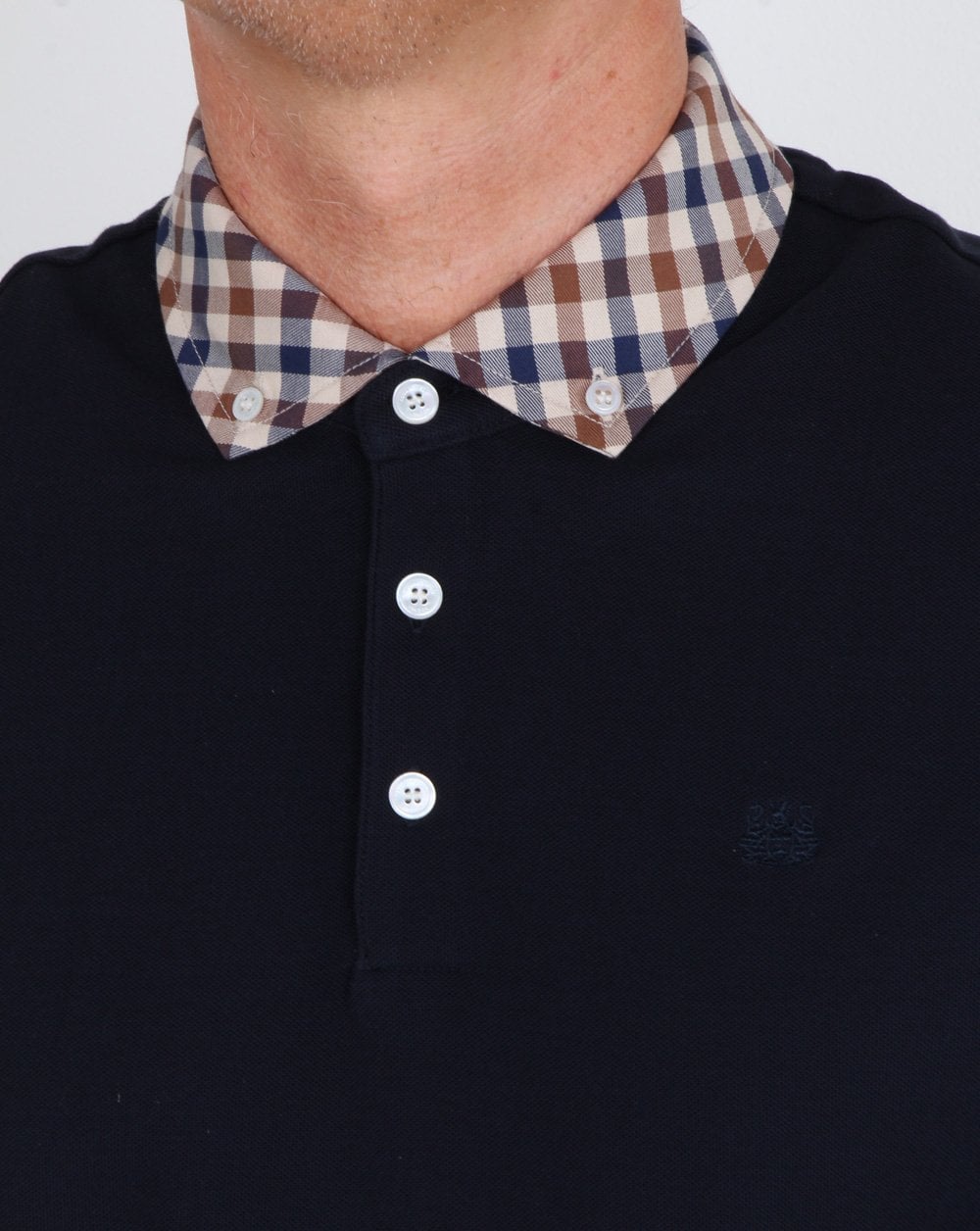 Aquascutum Coniston Cc Collar Ls Polo Navy