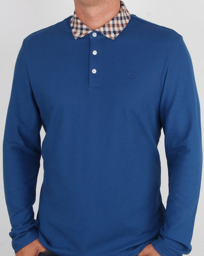 Aquascutum Coniston Cc Collar Ls Polo Blue