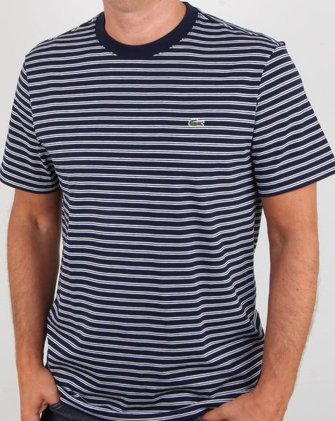 Lacoste Stripe T-shirt Navy/White