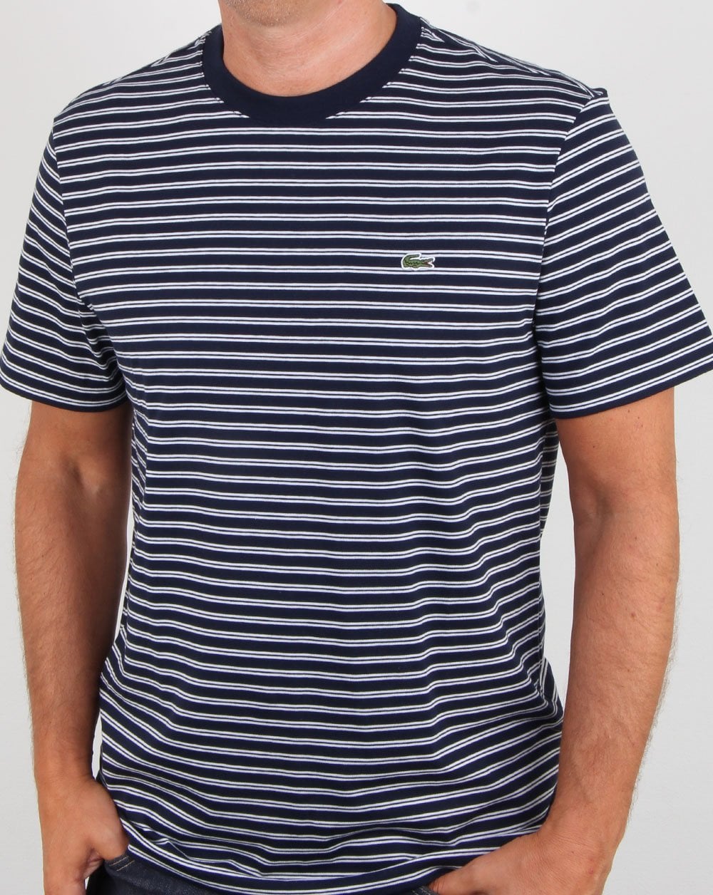 Lacoste Stripe T-shirt Navy/White
