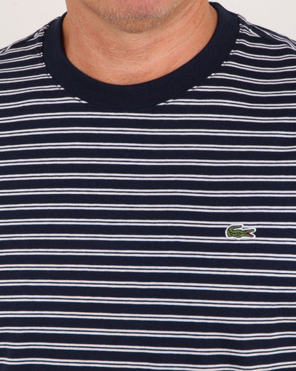 Lacoste Stripe T-shirt Navy/White