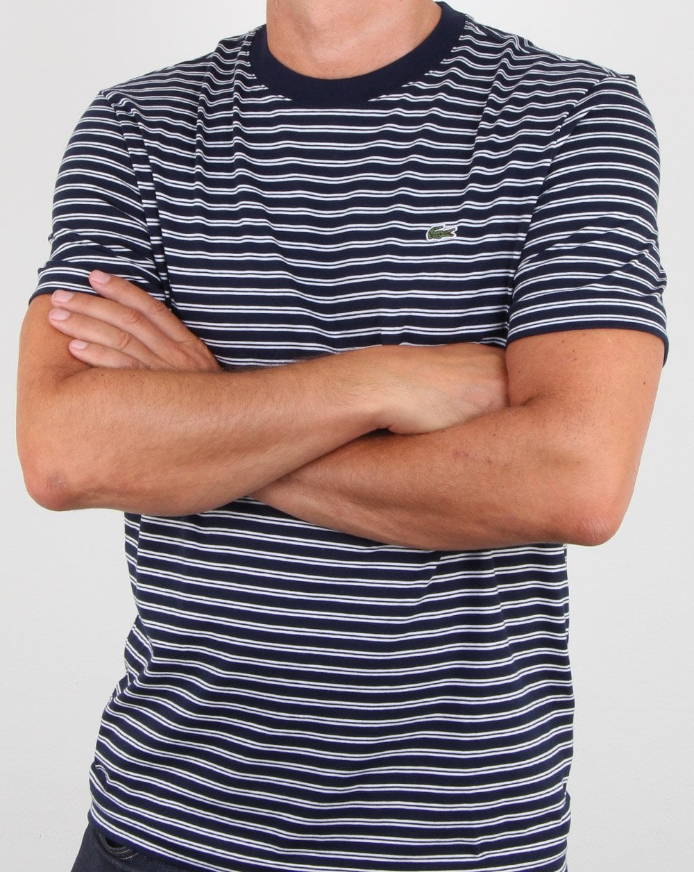 Lacoste Stripe T-shirt Navy/White