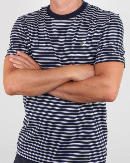Lacoste Stripe T-shirt Navy/White