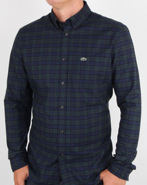 Lacoste Long Sleeve Shirt Sinople Green/meridian Blue