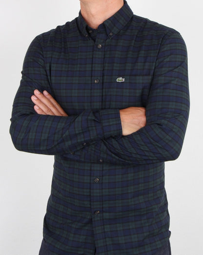 Lacoste Long Sleeve Shirt Sinople Green/meridian Blue