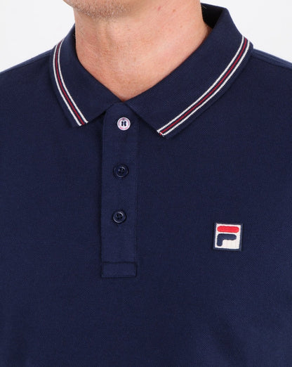 Fila Vintage Classic Tipped Polo Shirt Navy