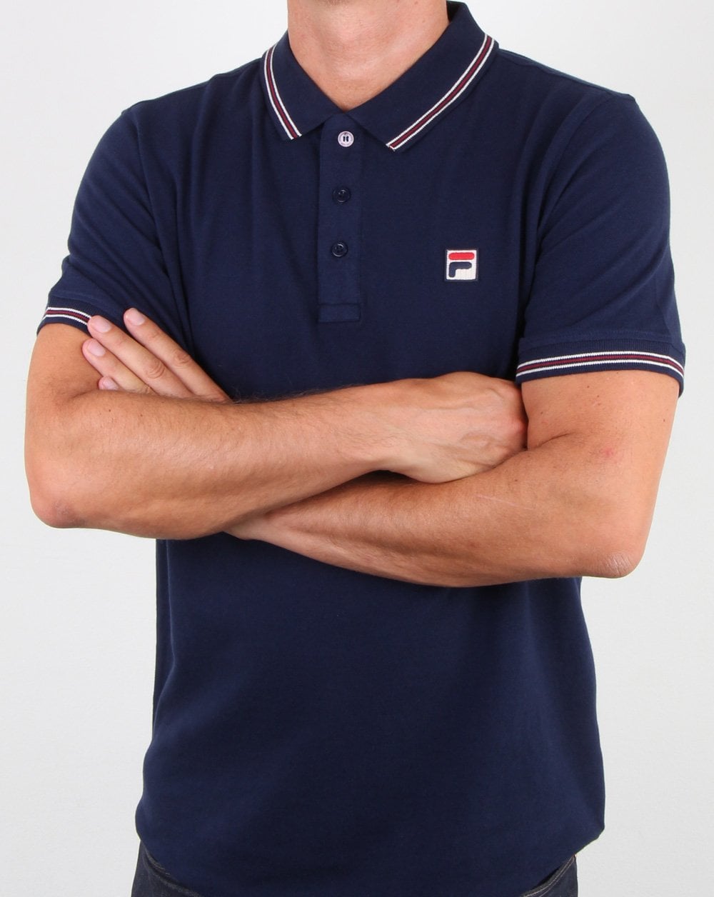Fila Vintage Classic Tipped Polo Shirt Navy
