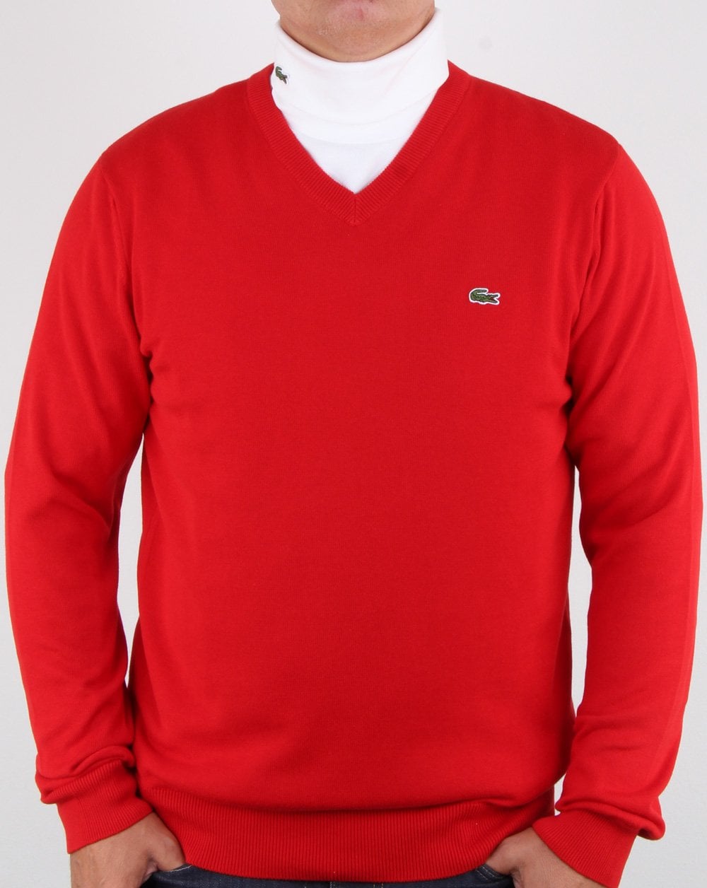 Lacoste V-neck knit Red