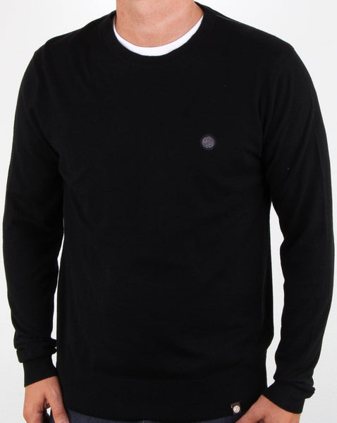 Pretty Green Hinchcliffe Crew Neck Jumper Black