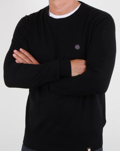 Pretty Green Hinchcliffe Crew Neck Jumper Black