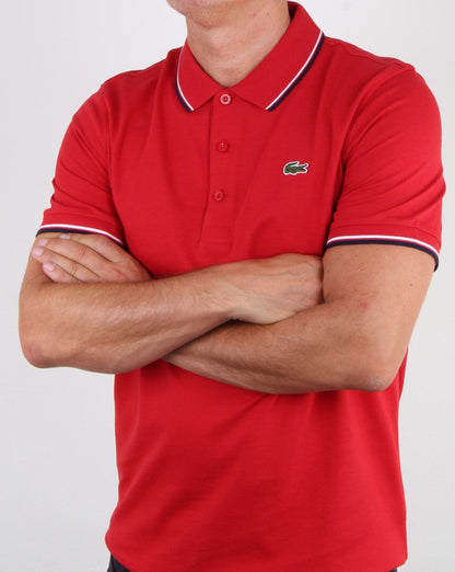 Lacoste Tipped Polo Shirt Red/navy