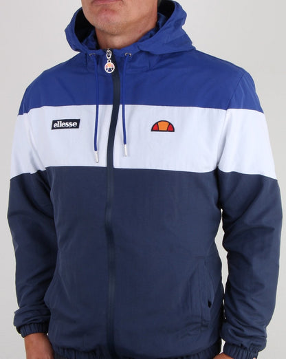 Ellesse Block Hooded Track Jacket Blue/White/Navy