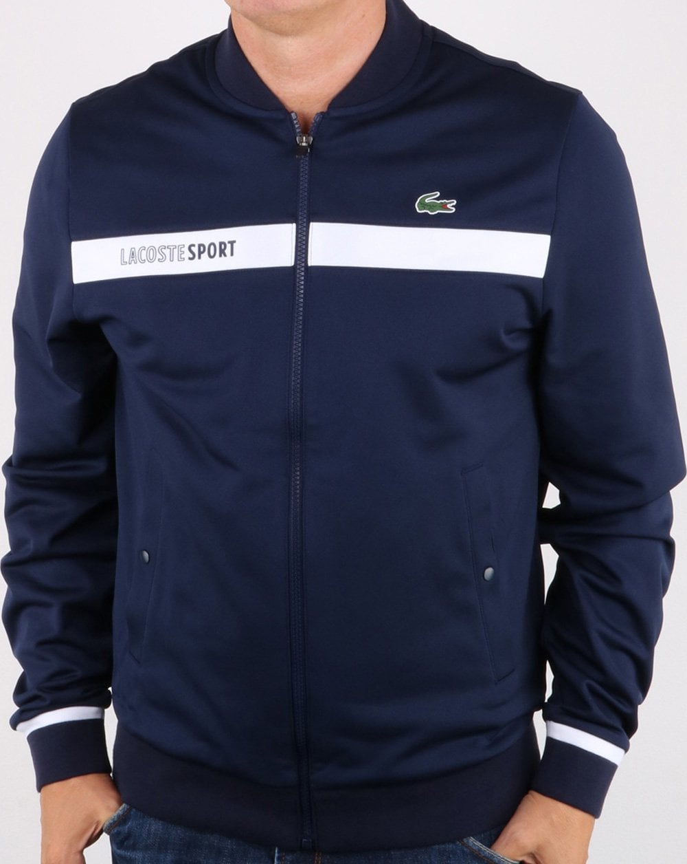 Lacoste Stripe Track Top Navy/white