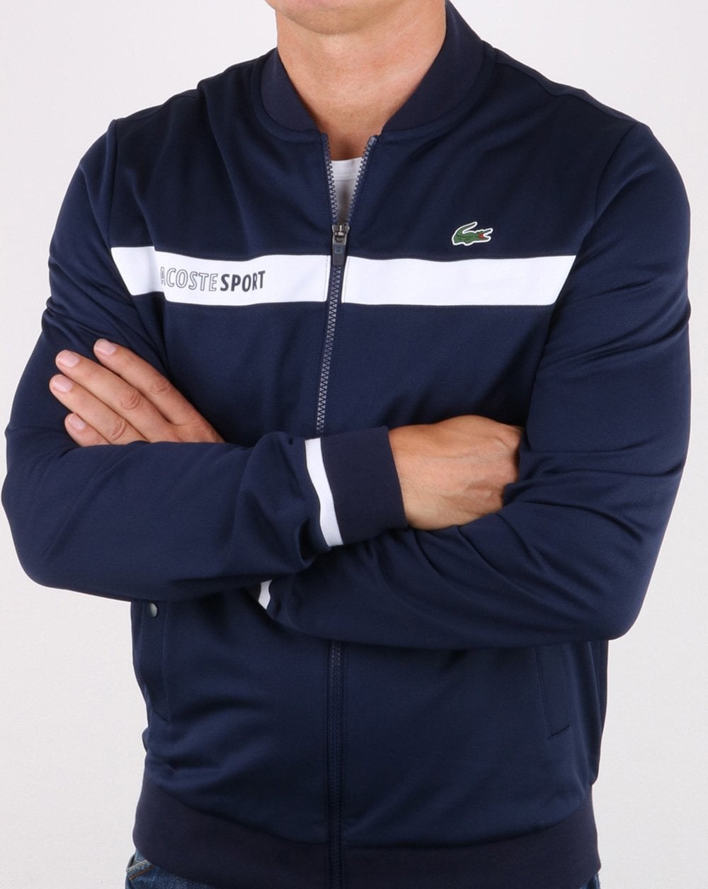 Lacoste Stripe Track Top Navy/white