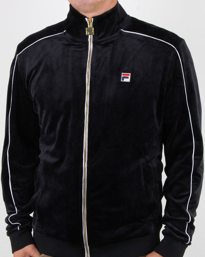 Fila Vintage Finest Velour Track Top Black