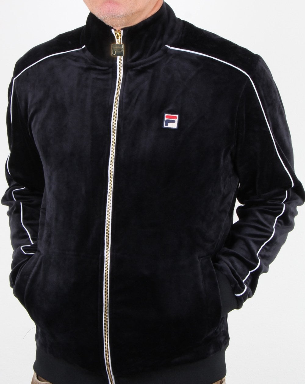 Fila Vintage Finest Velour Track Top Black