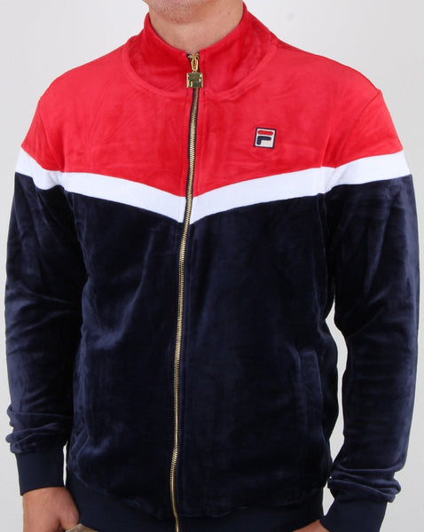 Fila Vintage Harry Velour Track Top Navy/red/white