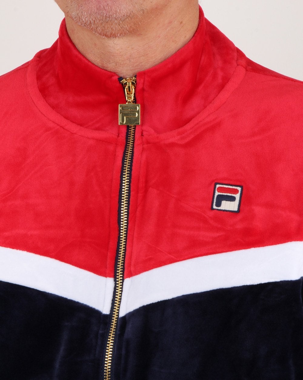 Fila Vintage Harry Velour Track Top Navy/red/white