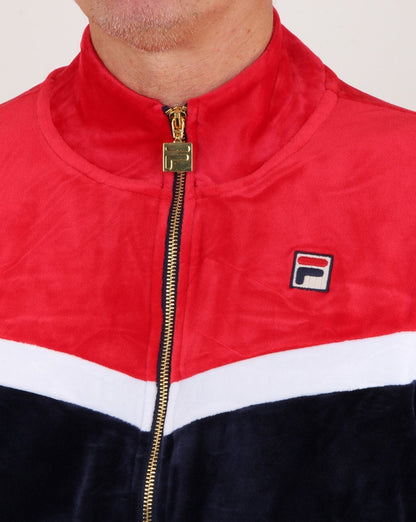 Fila Vintage Harry Velour Track Top Navy/red/white