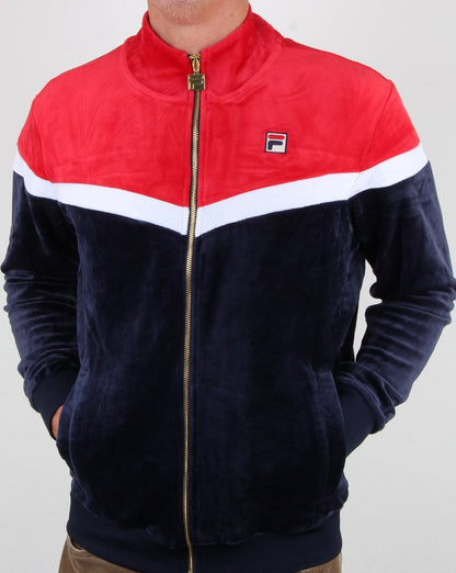 Fila Vintage Harry Velour Track Top Navy/red/white