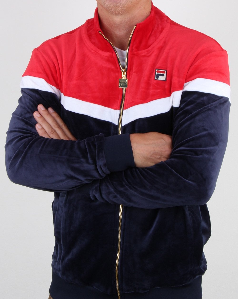 Fila Vintage Harry Velour Track Top Navy/red/white