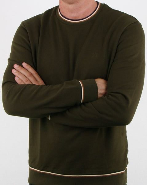 Aquascutum Wallace Long Sleeve Sweatshirt Military Green