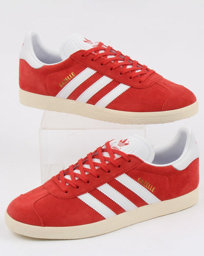 Adidas Gazelle Trainers Red/white vintage