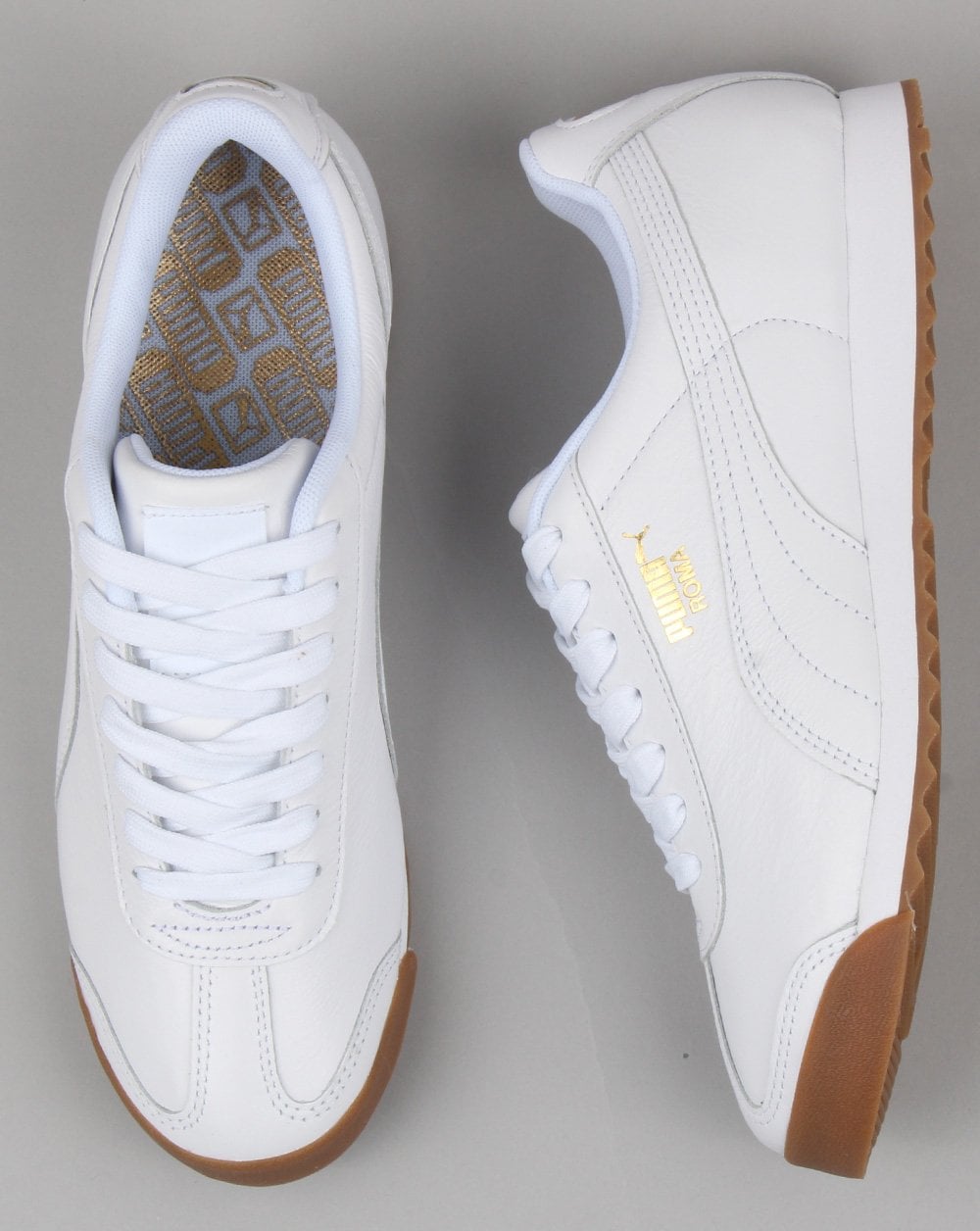 Puma Roma Classic Gum Trainer White/Gold leather