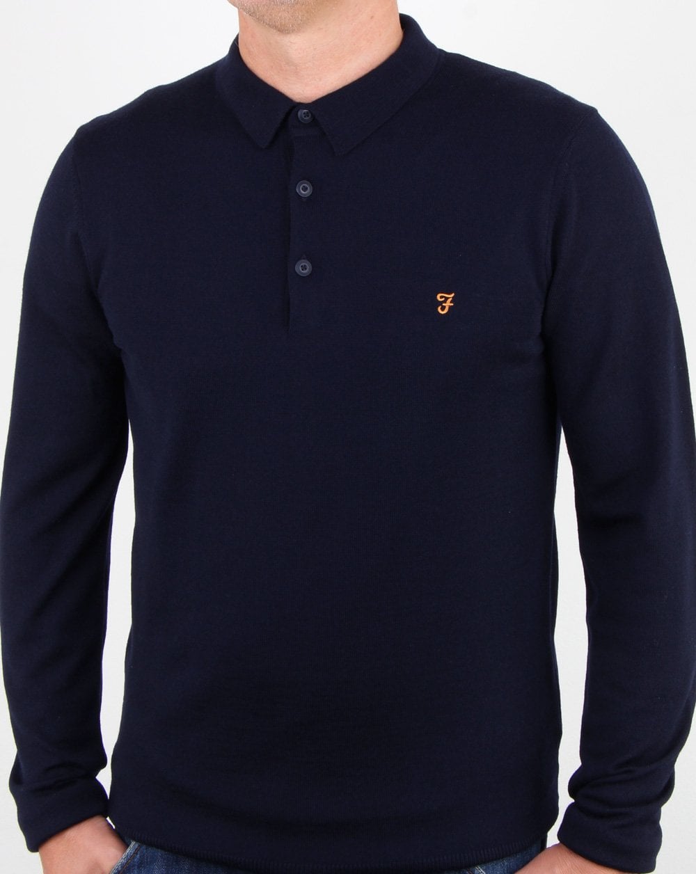 Farah Maidwell Knitted Polo True Navy