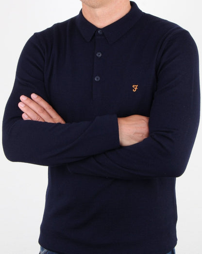 Farah Maidwell Knitted Polo True Navy