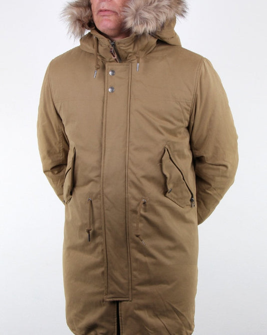 Pretty Green Pretty Green Hooded Parka Khaki