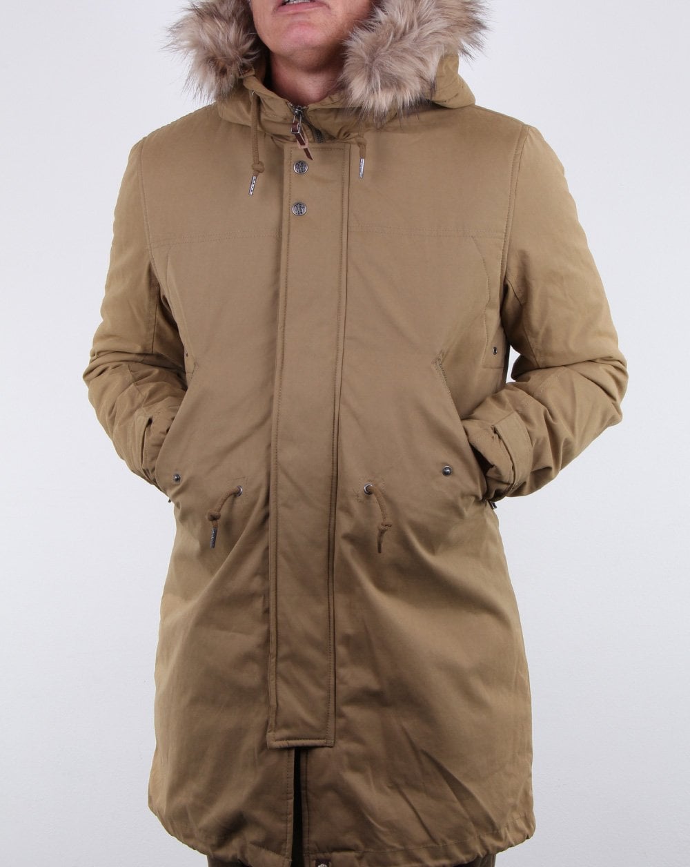 Pretty Green Hooded Parka Khaki