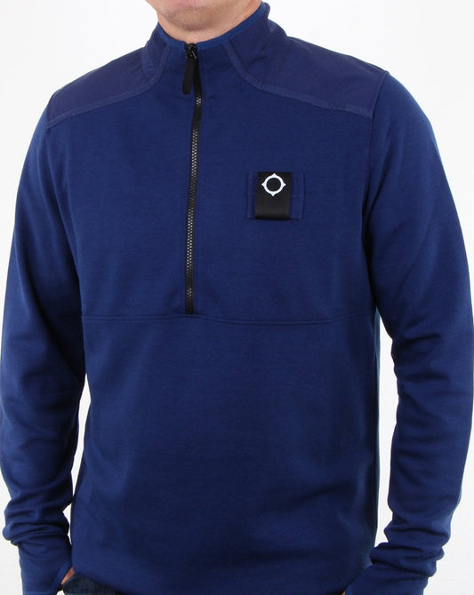 Ma.Strum Ma.strum Quarter Zip Sweatshirt Dark Indigo