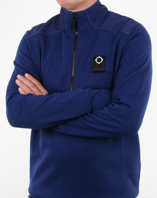 Ma.Strum Ma.strum Quarter Zip Sweatshirt Dark Indigo