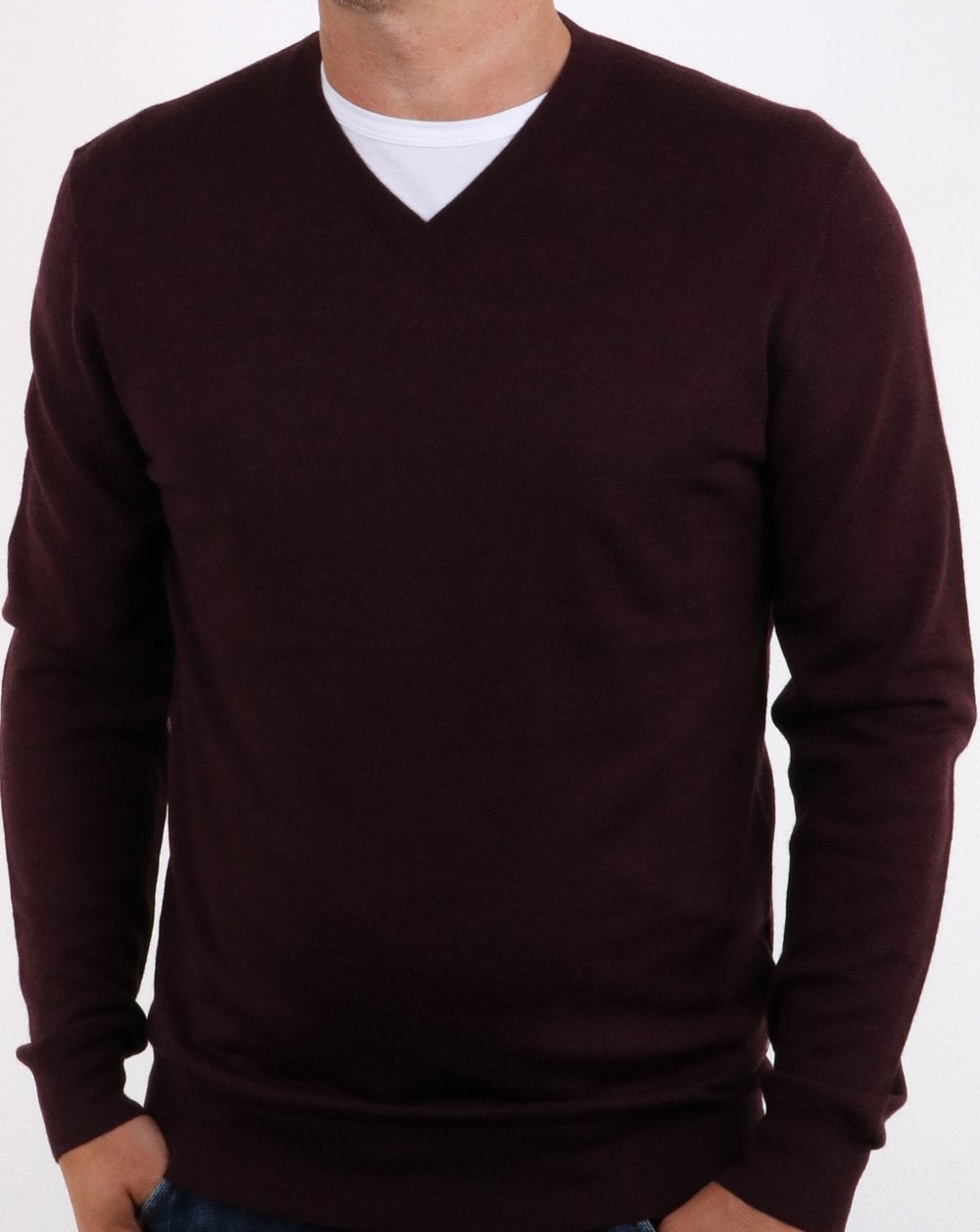 Aquascutum Helm Merino V Neck Port