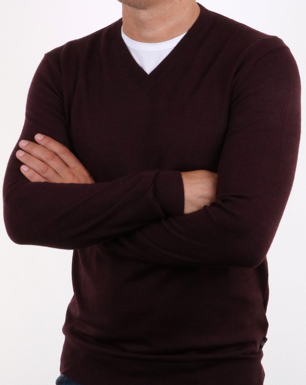 Aquascutum Helm Merino V Neck Port