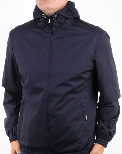 Aquascutum Tyne Hooded Reversible Jacket Navy
