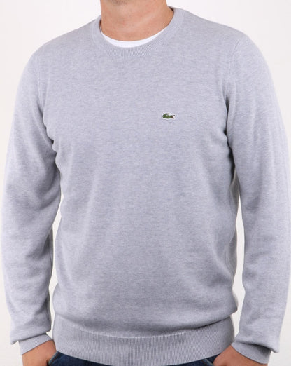 Lacoste Crew Neck Jumper Silver Grey