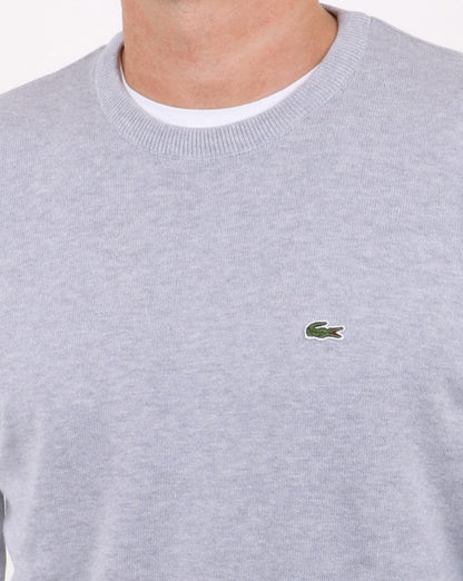 Lacoste Crew Neck Jumper Silver Grey