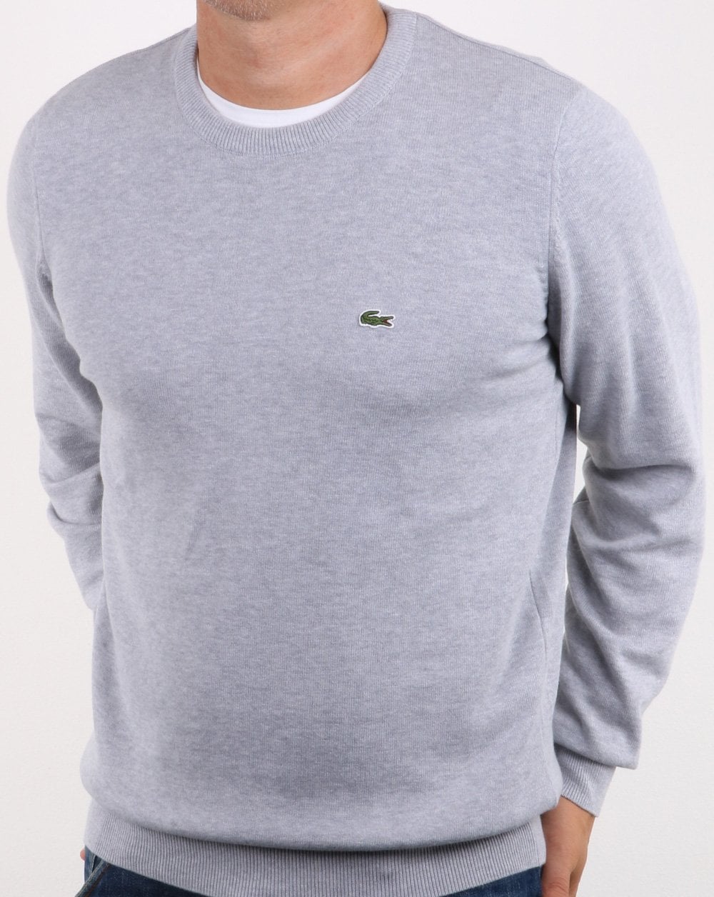 Lacoste Crew Neck Jumper Silver Grey